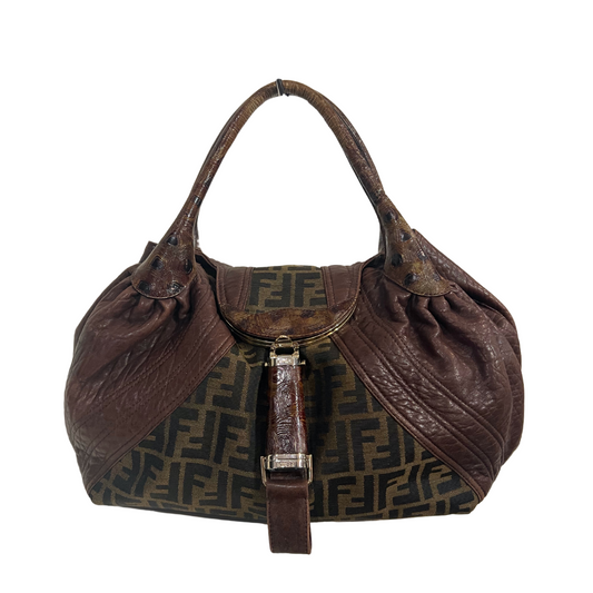 FENDI Borsa Spy bag in pelle e tessuto zucca