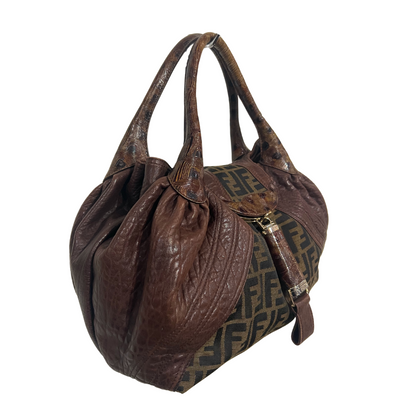 FENDI Borsa Spy bag in pelle e tessuto zucca
