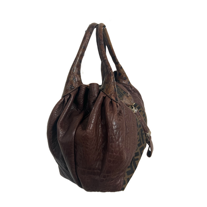FENDI Borsa Spy bag in pelle e tessuto zucca
