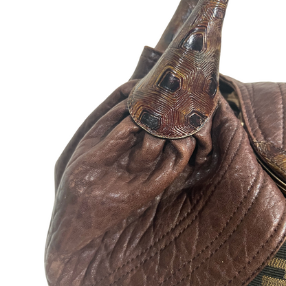 FENDI Borsa Spy bag in pelle e tessuto zucca