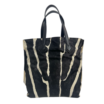 FENDI Borsa in nylon zebrata bianca e nera