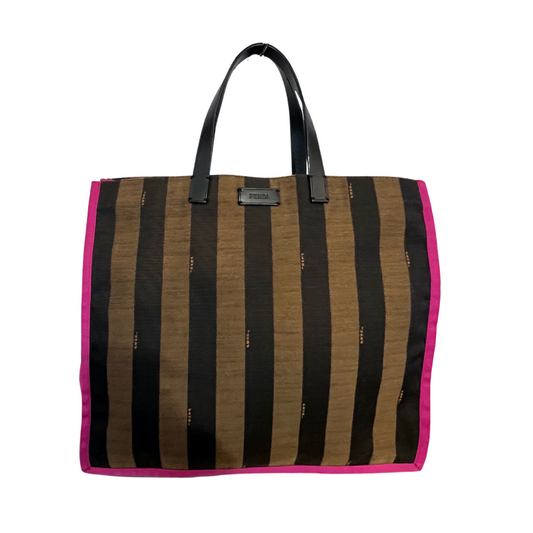 FENDI Borsa shopping Stripe con bordi pink