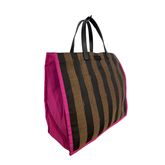 FENDI Borsa shopping Stripe con bordi pink