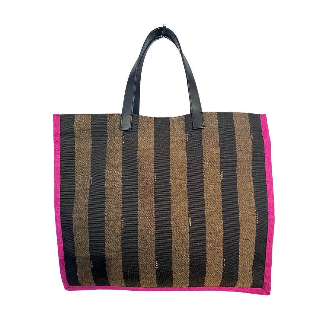 FENDI Borsa shopping Stripe con bordi pink