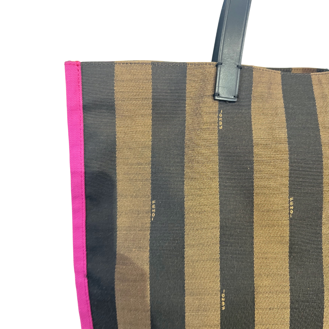 FENDI Borsa shopping Stripe con bordi pink