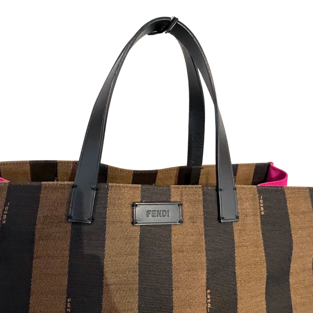 FENDI Borsa shopping Stripe con bordi pink