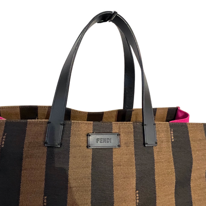 FENDI Borsa shopping Stripe con bordi pink