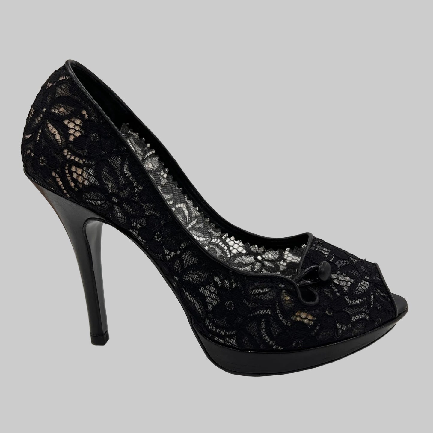 FENDI Scarpa décolleté pizzo nero