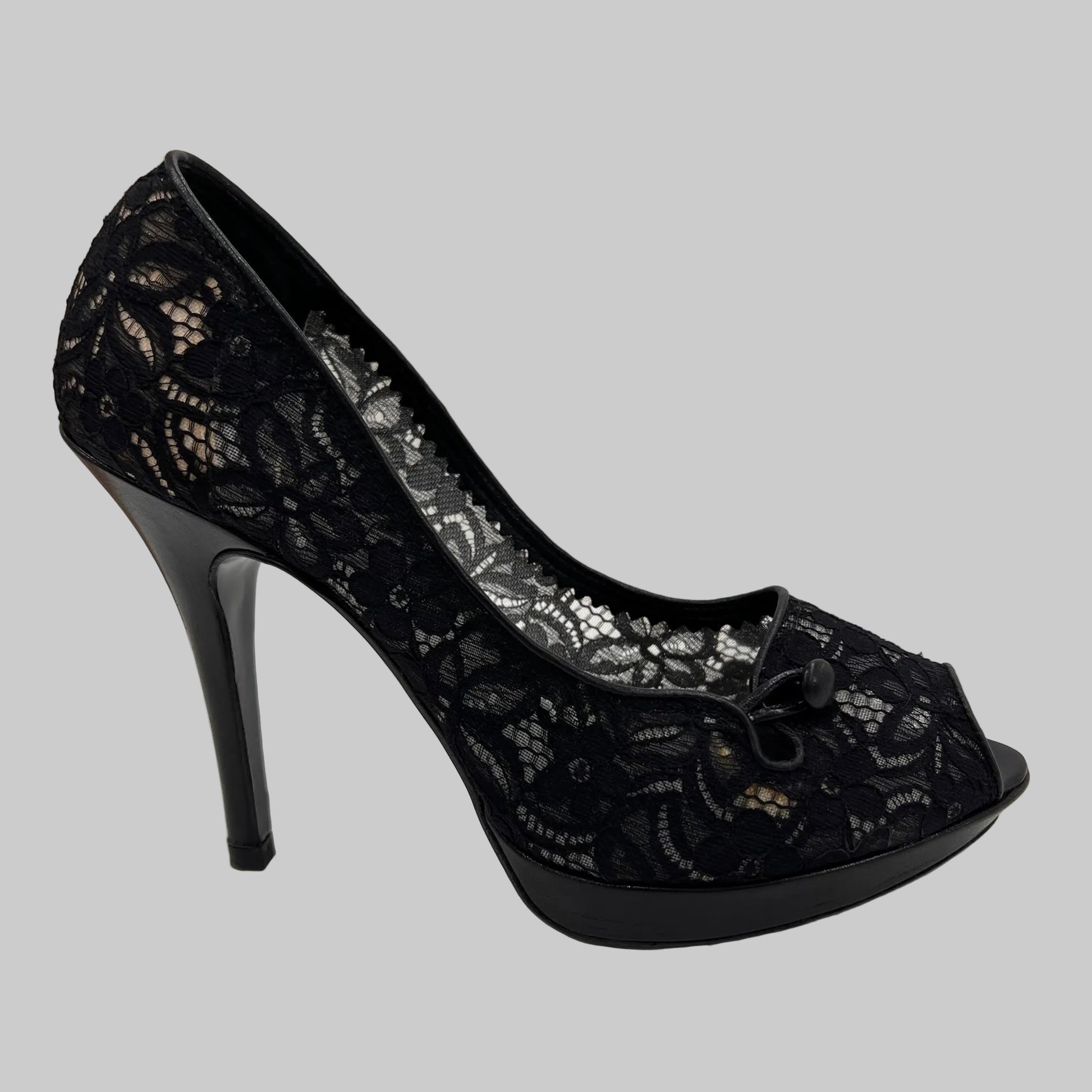 FENDI Scarpa décolleté pizzo nero