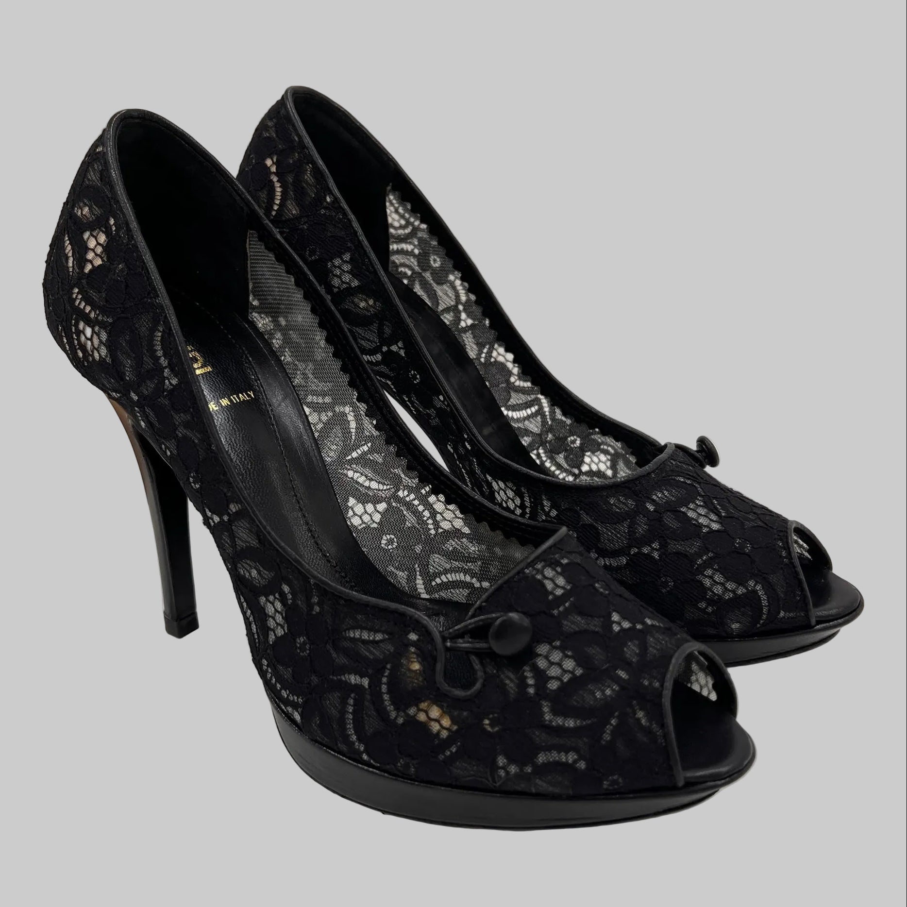 FENDI Scarpa décolleté pizzo nero