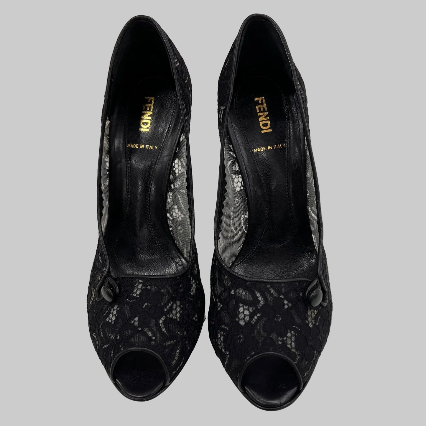 FENDI Scarpa décolleté pizzo nero