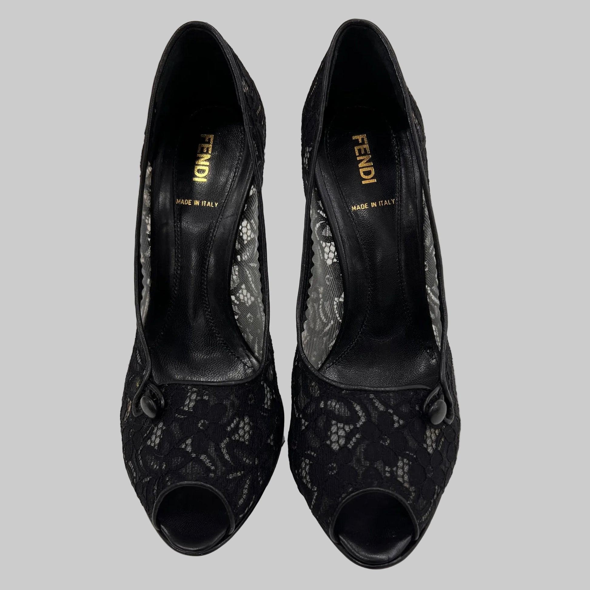 FENDI Scarpa décolleté pizzo nero