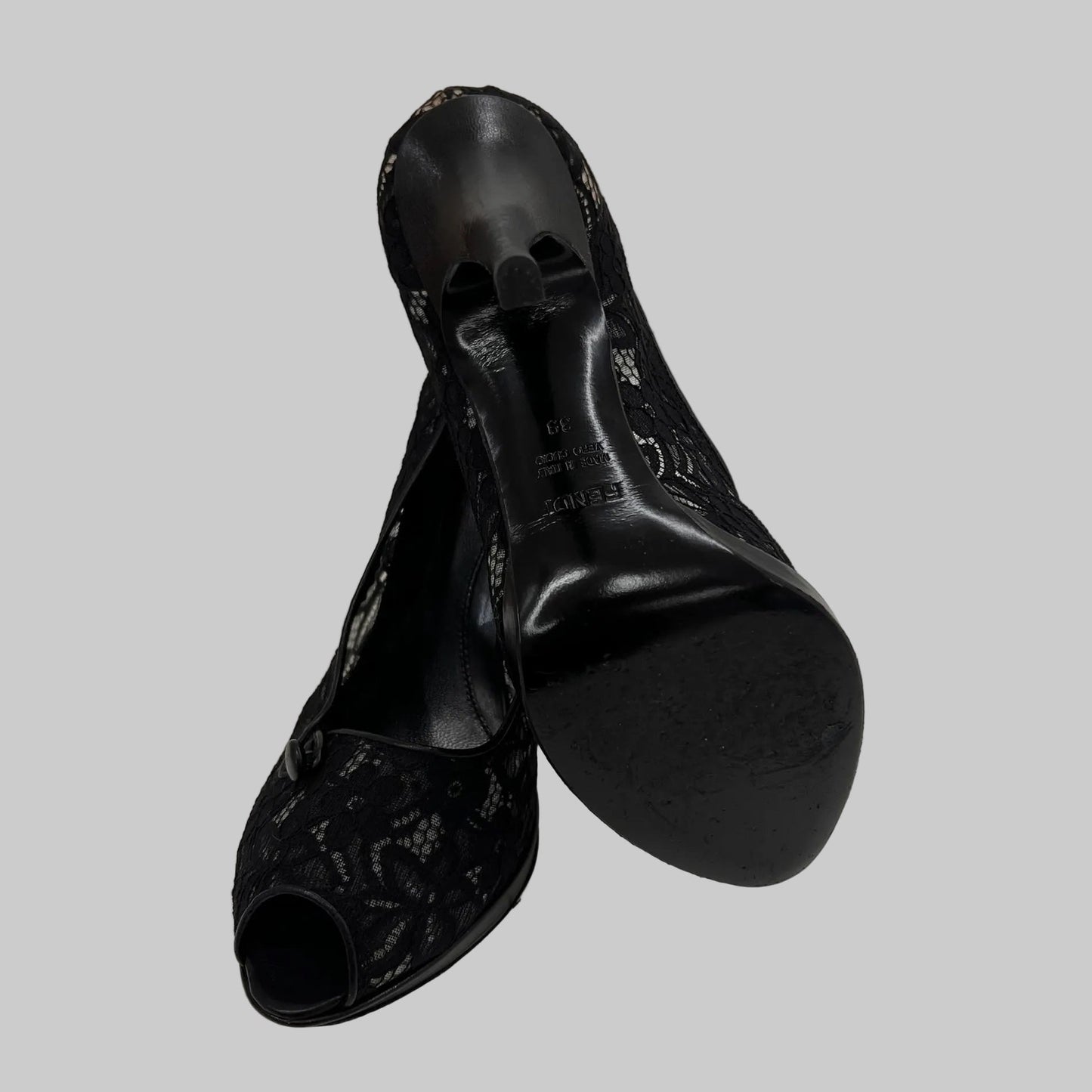 FENDI Scarpa décolleté pizzo nero