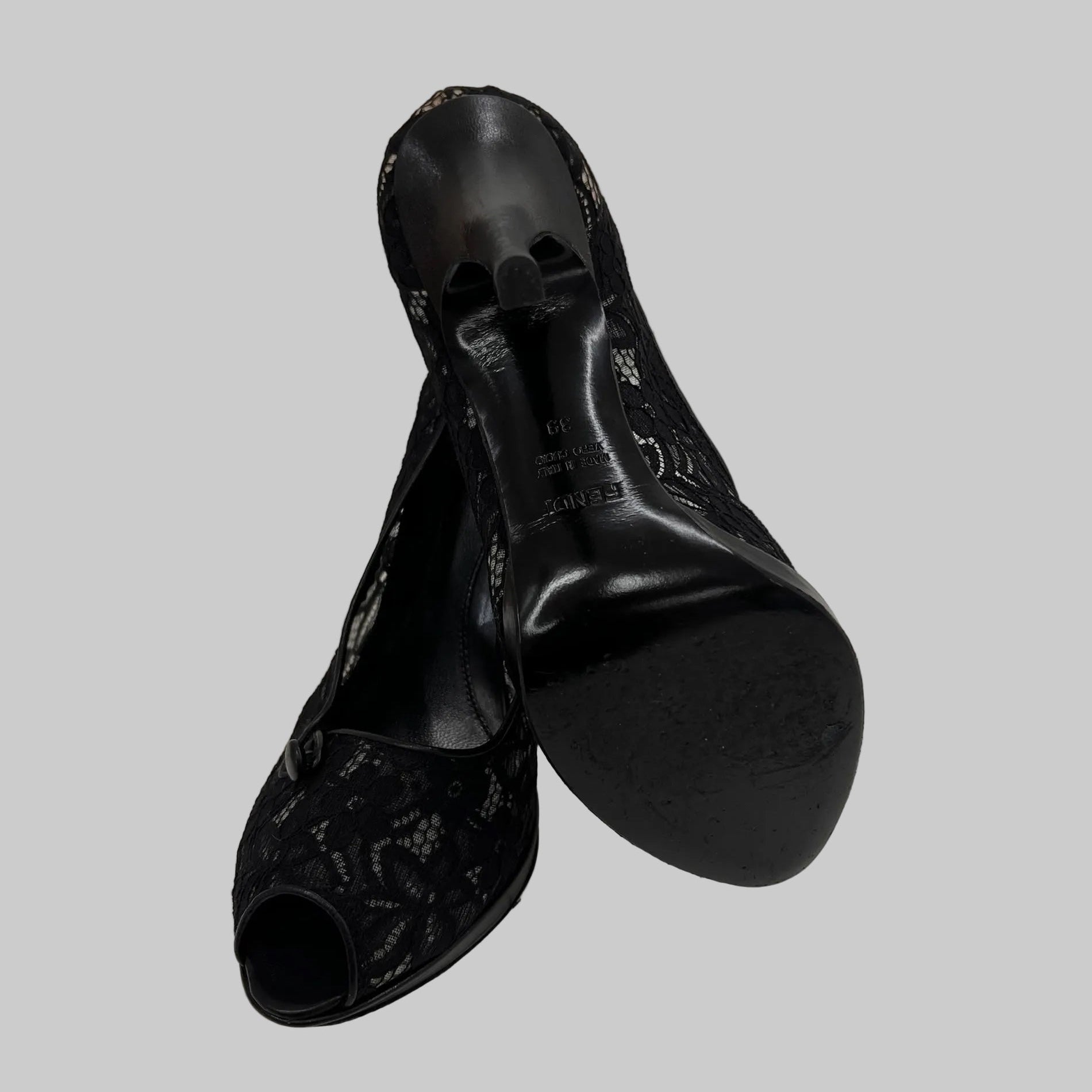 FENDI Scarpa décolleté pizzo nero