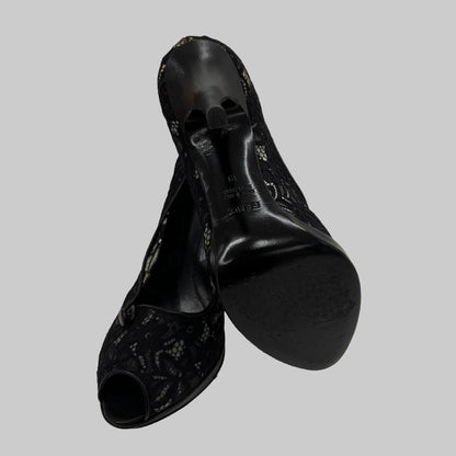 FENDI Scarpa décolleté pizzo nero