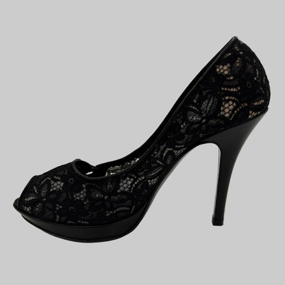 FENDI Scarpa décolleté pizzo nero