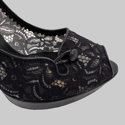 FENDI Scarpa décolleté pizzo nero
