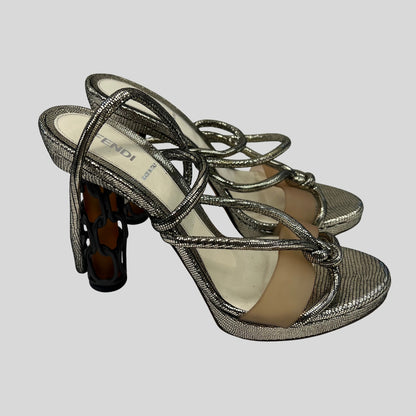 FENDI Scarpa sandalo dorato