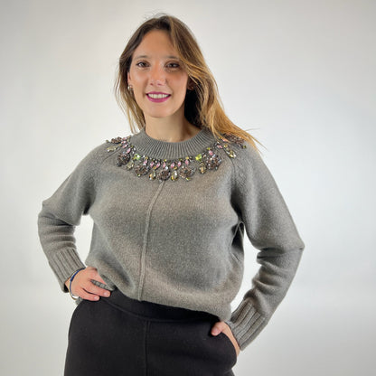 FFC Maglione in lana e cashmere con dettagli gioiello