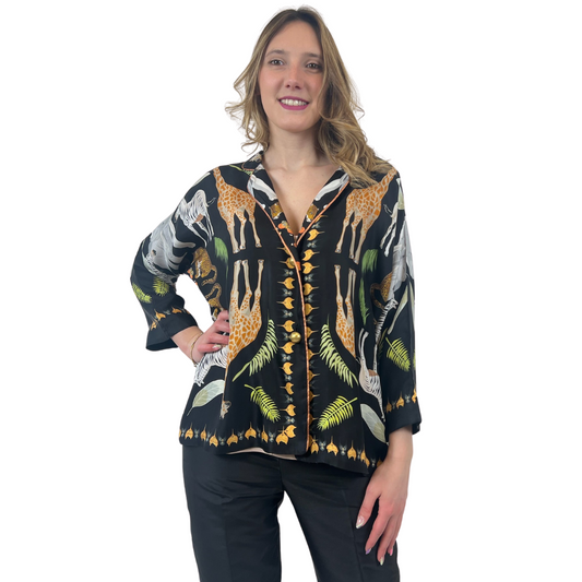 FRANCO FERRARI Giacca camicia stampa jungle