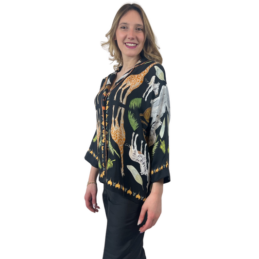 FRANCO FERRARI Giacca camicia stampa jungle