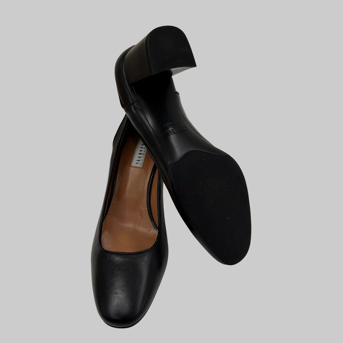 FRATELLI ROSSETTI Scarpa decollété classica pelle nera con tacco grosso