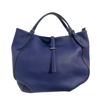 GIANNI CHIARINI Borsa in pelle martellata bluette