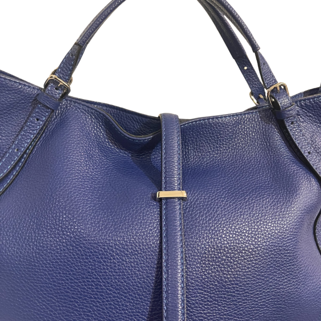 GIANNI CHIARINI Borsa in pelle martellata bluette