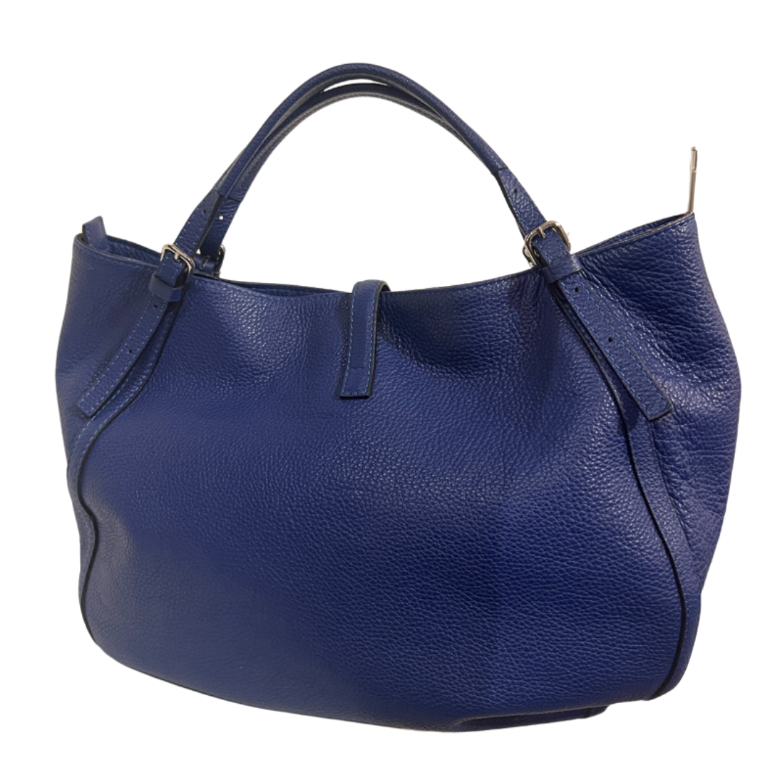 GIANNI CHIARINI Borsa in pelle martellata bluette