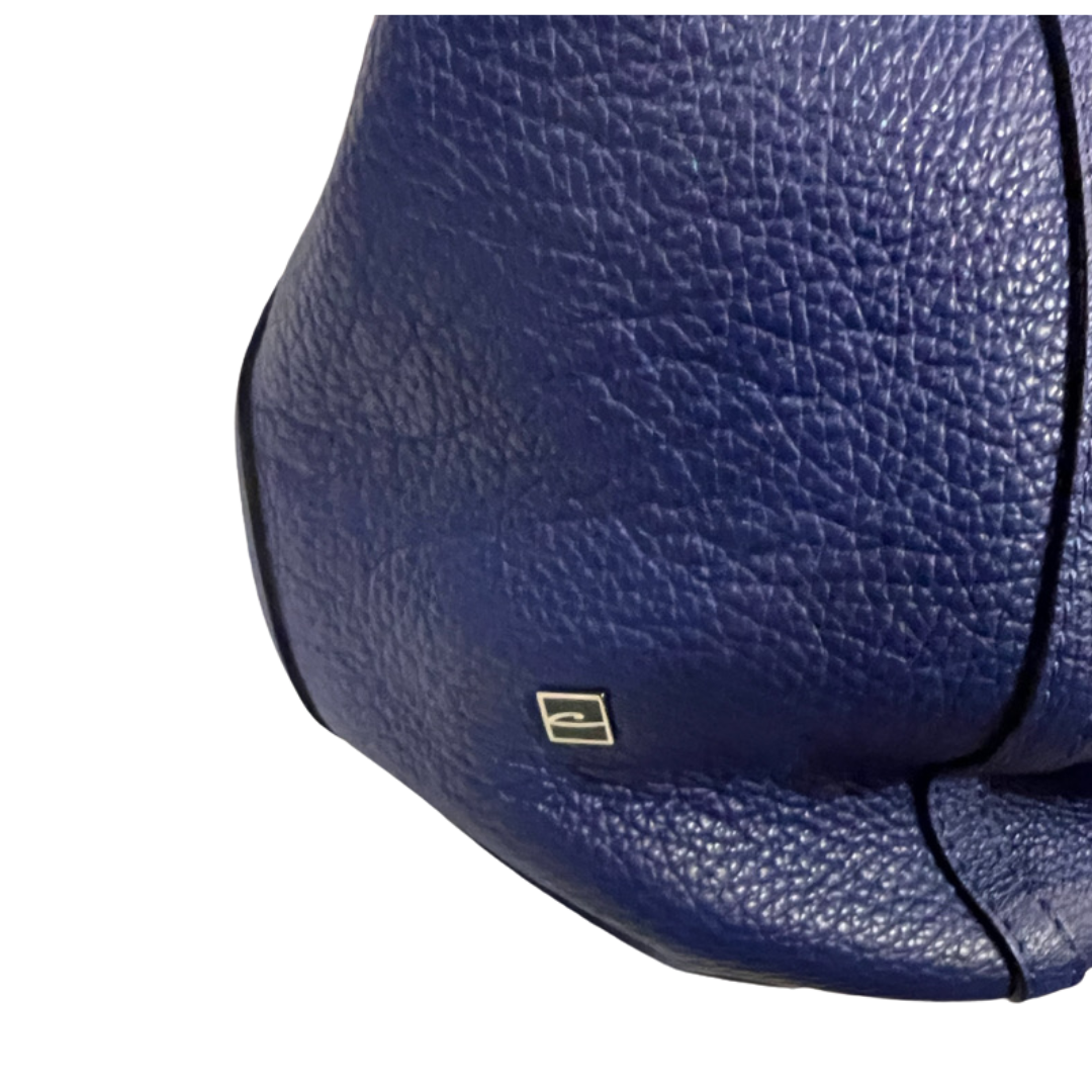 GIANNI CHIARINI Borsa in pelle martellata bluette