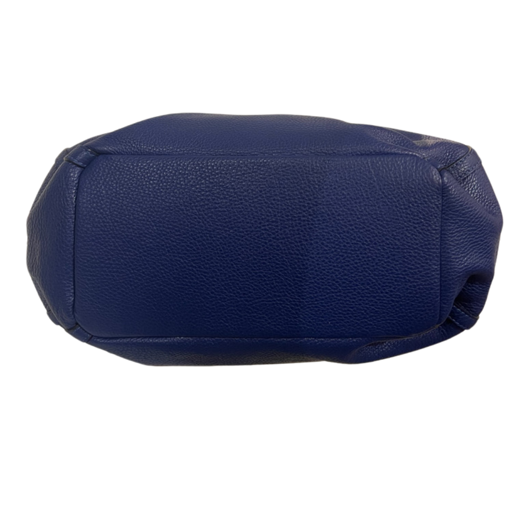 GIANNI CHIARINI Borsa in pelle martellata bluette