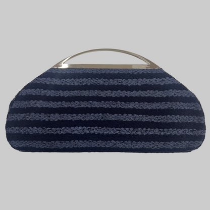 GIORGIO ARMANI Borsa ad uncinetto a righe blu