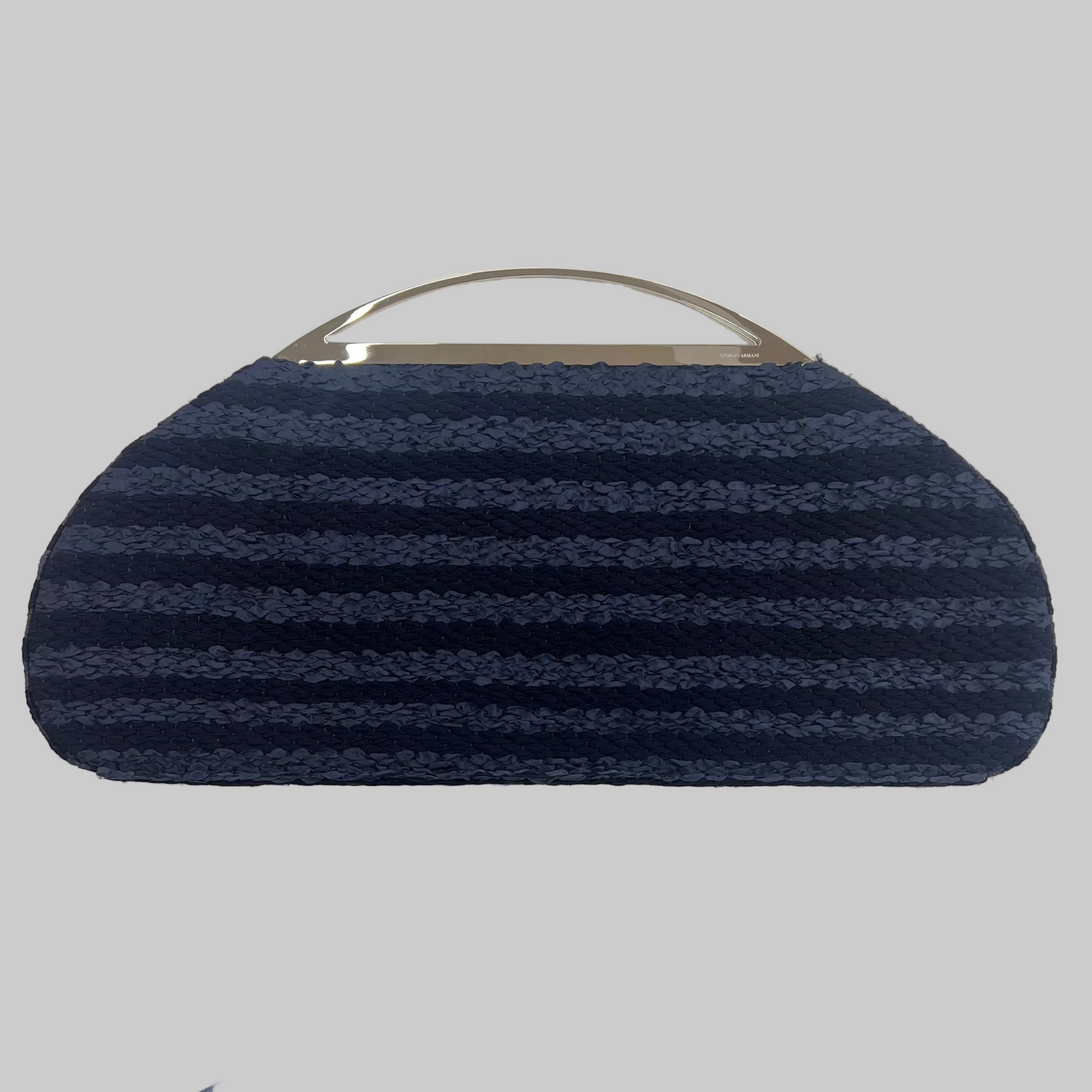GIORGIO ARMANI Borsa ad uncinetto a righe blu