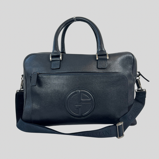GIORGIO ARMANI Borsa da lavoro in pelle blu 
