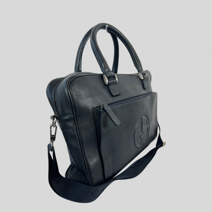 GIORGIO ARMANI Borsa da lavoro in pelle blu 