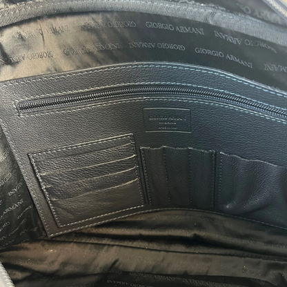 GIORGIO ARMANI Borsa da lavoro in pelle blu 