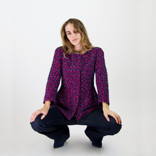 GIORGIO ARMANI Giacca in tweed rosa pink e blu