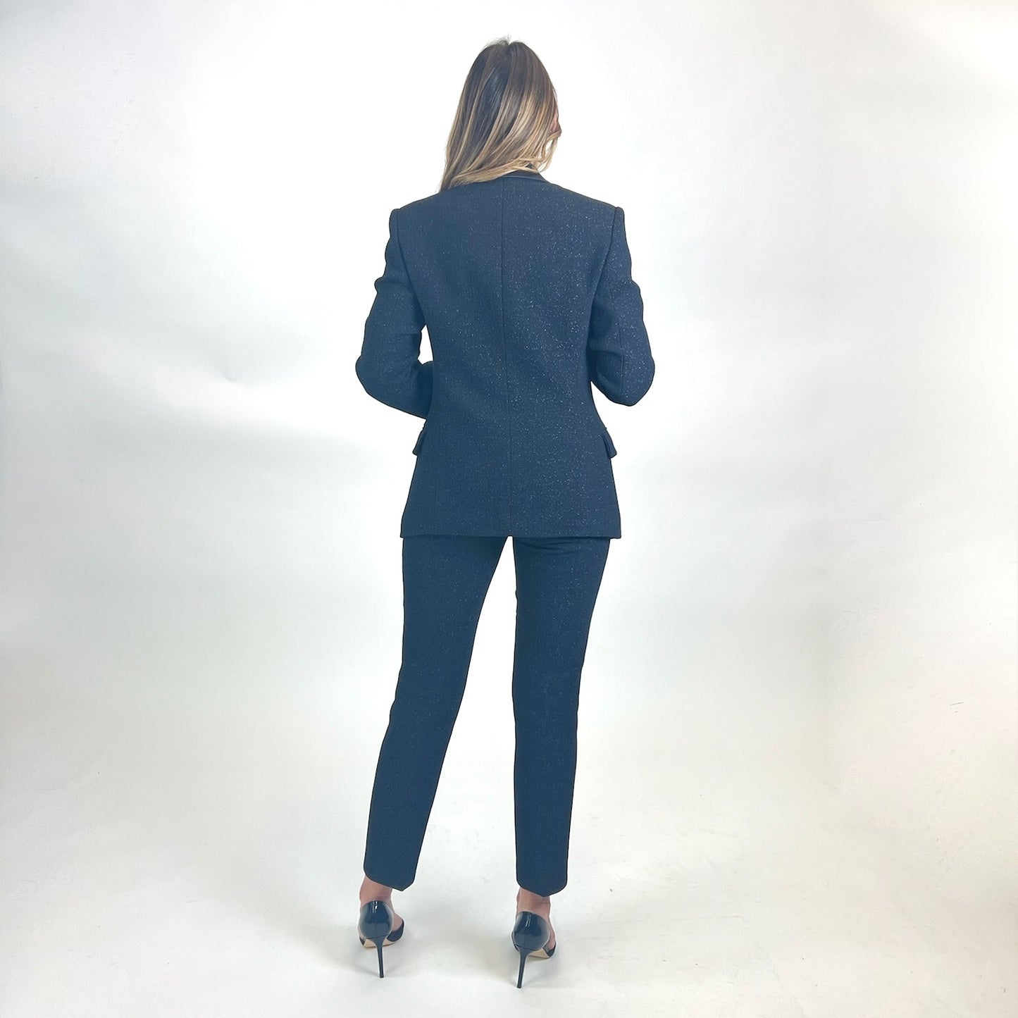 GIORGO ARMANI Tailleur blu notte con filo lamè