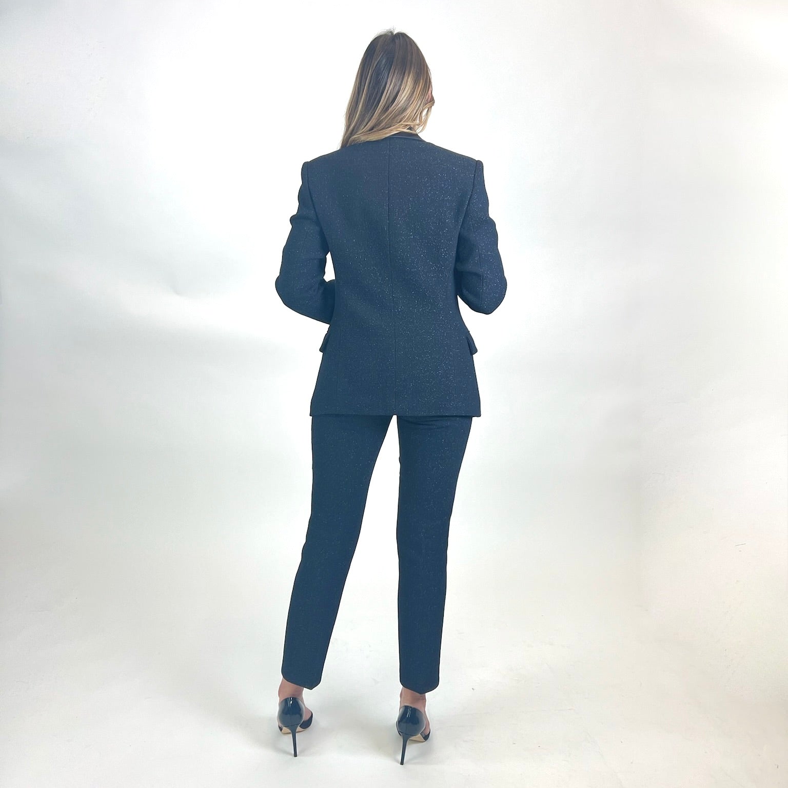 GIORGO ARMANI Tailleur blu notte con filo lamè
