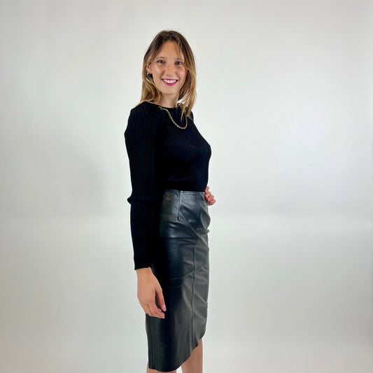 GIVENCHY Maglia a costine con catena oro