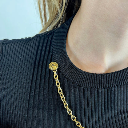 GIVENCHY Maglia a costine con catena oro