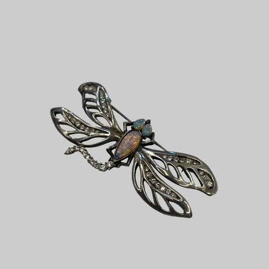 GIVENCHY Spilla vintage in argento a forma di libellula