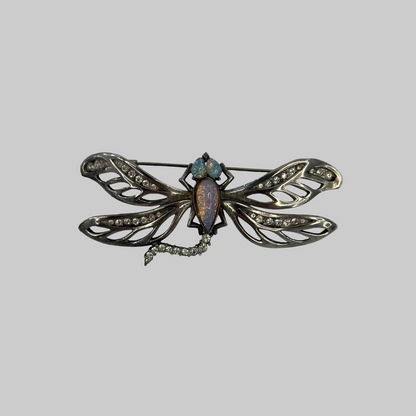 GIVENCHY Spilla vintage in argento a forma di libellula