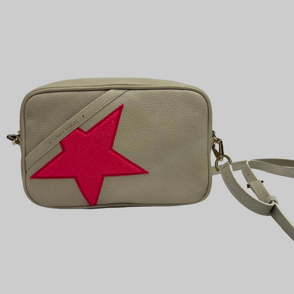 GOLDEN GOOSE Borsa in pelle bianca con stella e charm