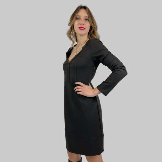 GRIFONI Abito in jersey di lana color testa di moro