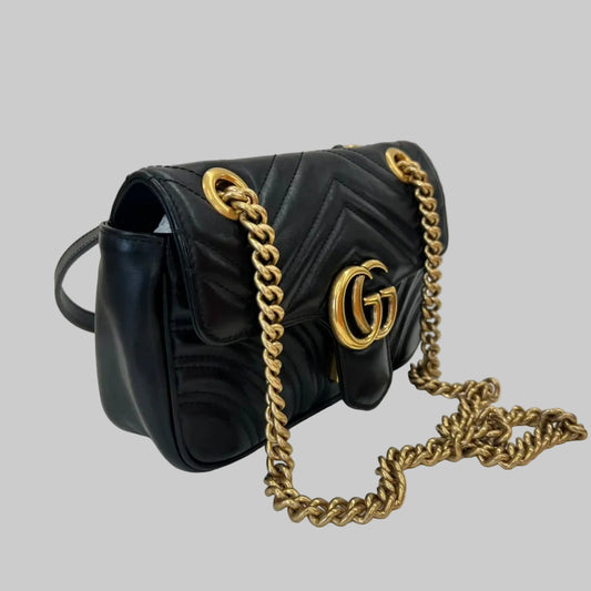 GUCCI Borsa Marmont nera a tracolla