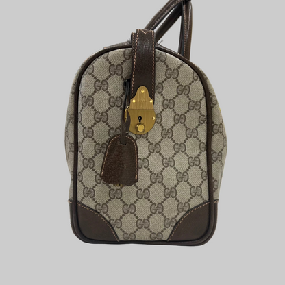 GUCCI Borsa bauletto "Boston" grande canvas cerato