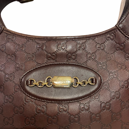 GUCCI Borsa in pelle Guccissima marrone