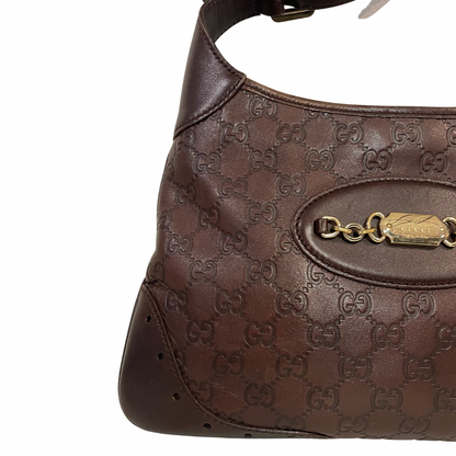 GUCCI Borsa in pelle Guccissima marrone