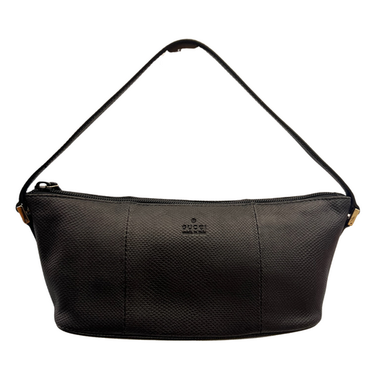 GUCCI Borsa pochette rettangolare in pelle nera
